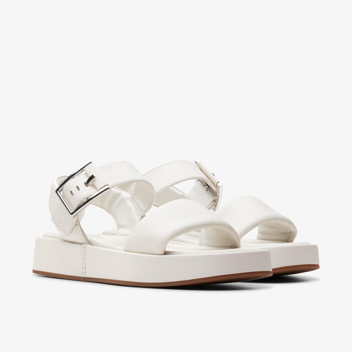 Sandalias Clarks ALDA STRAP Off White Leather Mujer Blancas | ZGMI-36521