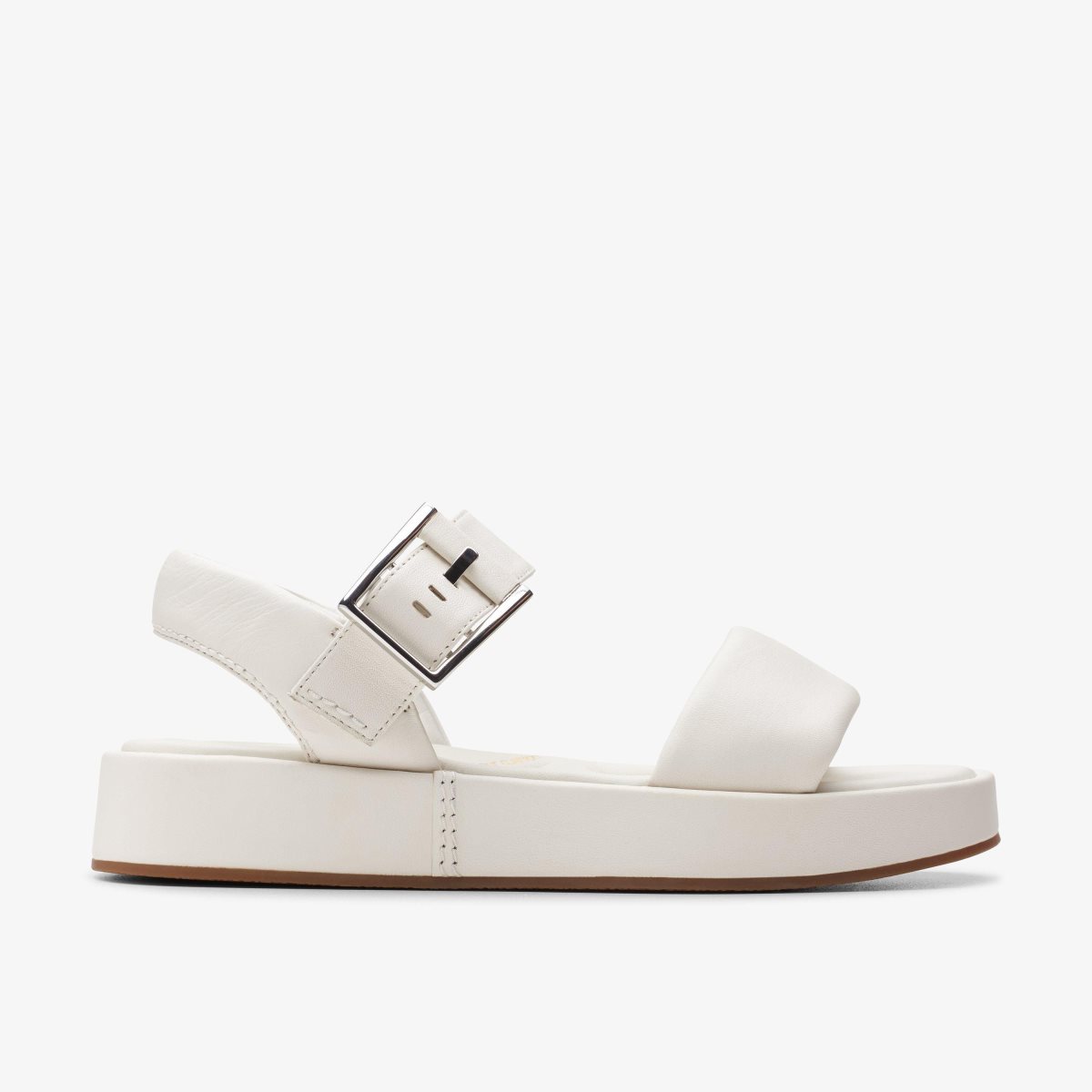 Sandalias Clarks ALDA STRAP Off White Leather Mujer Blancas | ZGMI-36521