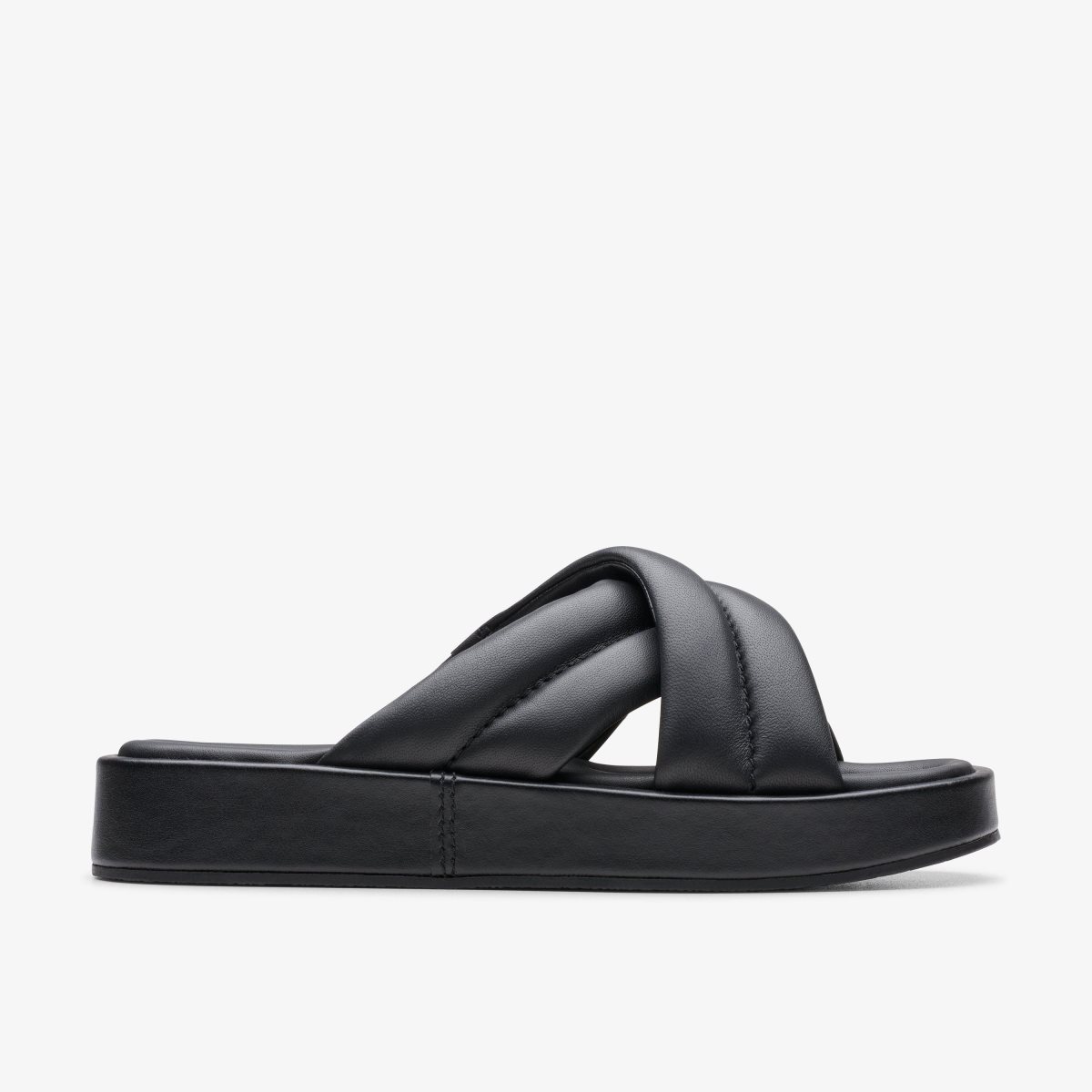 Sandalias Clarks Alda Glide Black Leather Mujer Negras | DCLO-75680