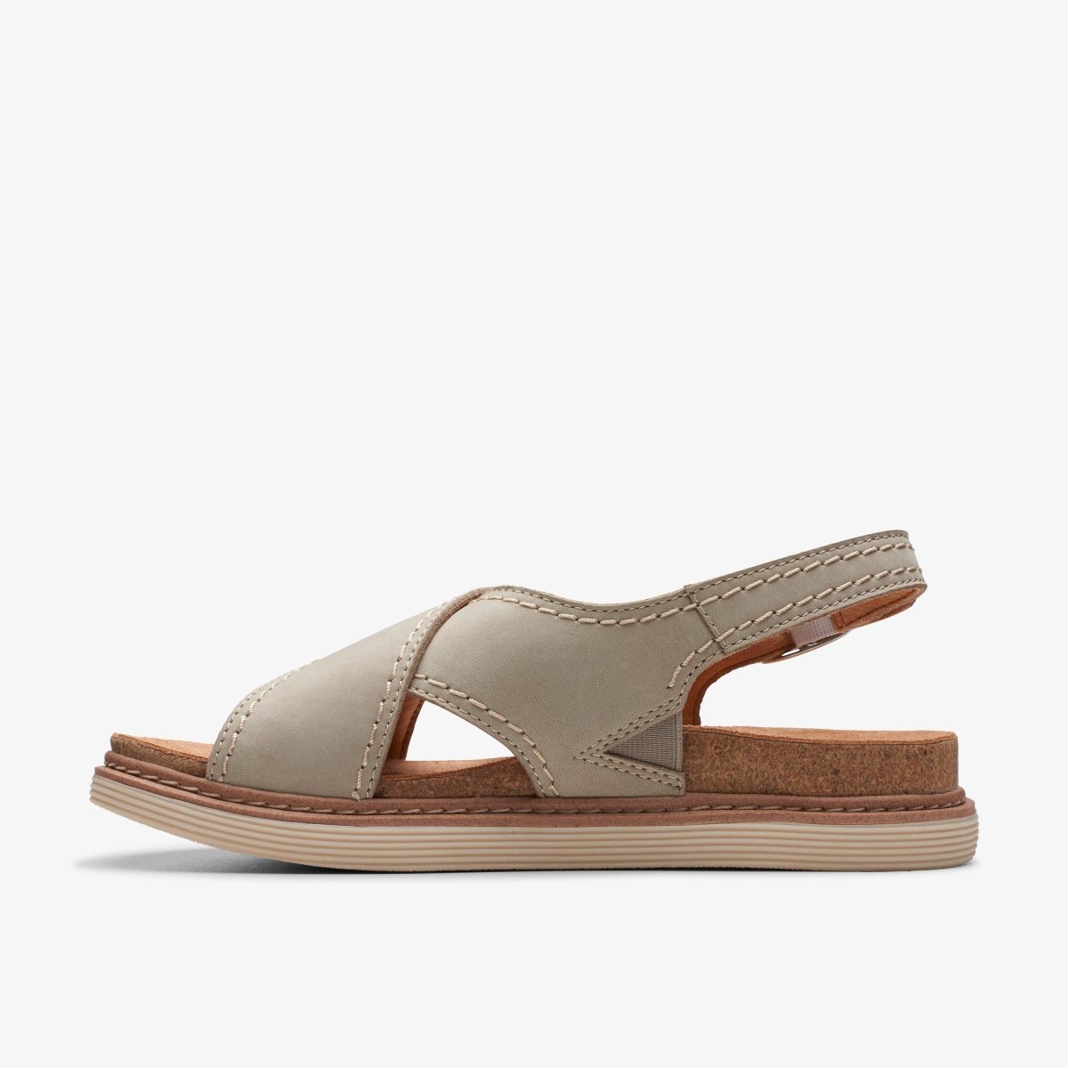 Sandalias Clarks Arwell Sling Stone Nubuck Mujer Gris | NYDL-01258