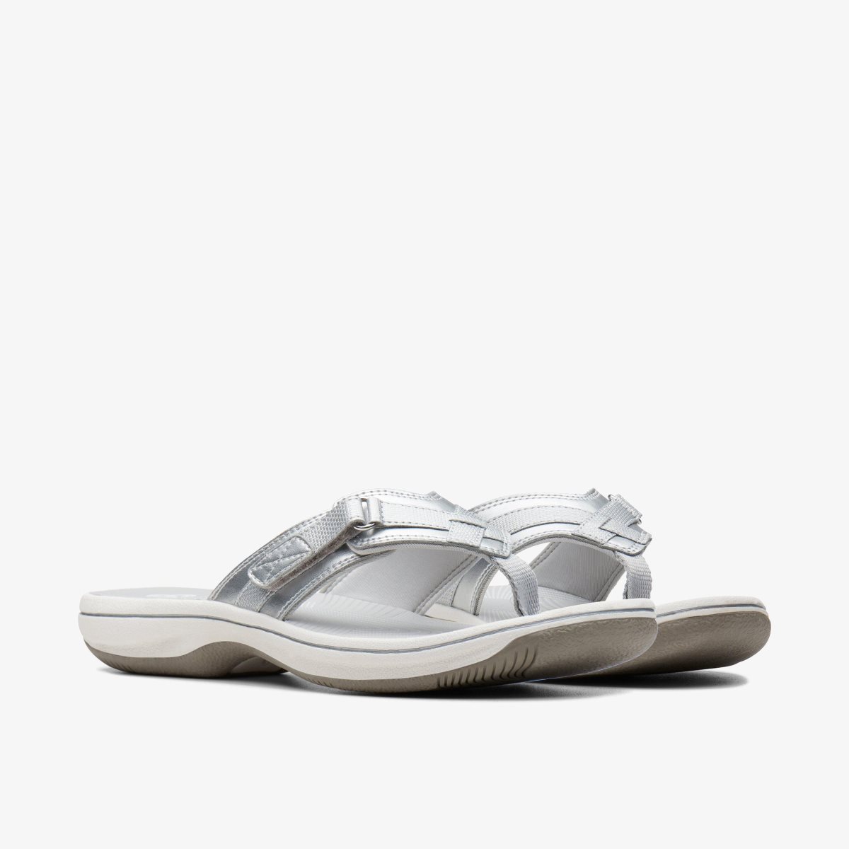 Sandalias Clarks BREEZE SEA Silver Synthetic Mujer Plateadas | YMCH-34910