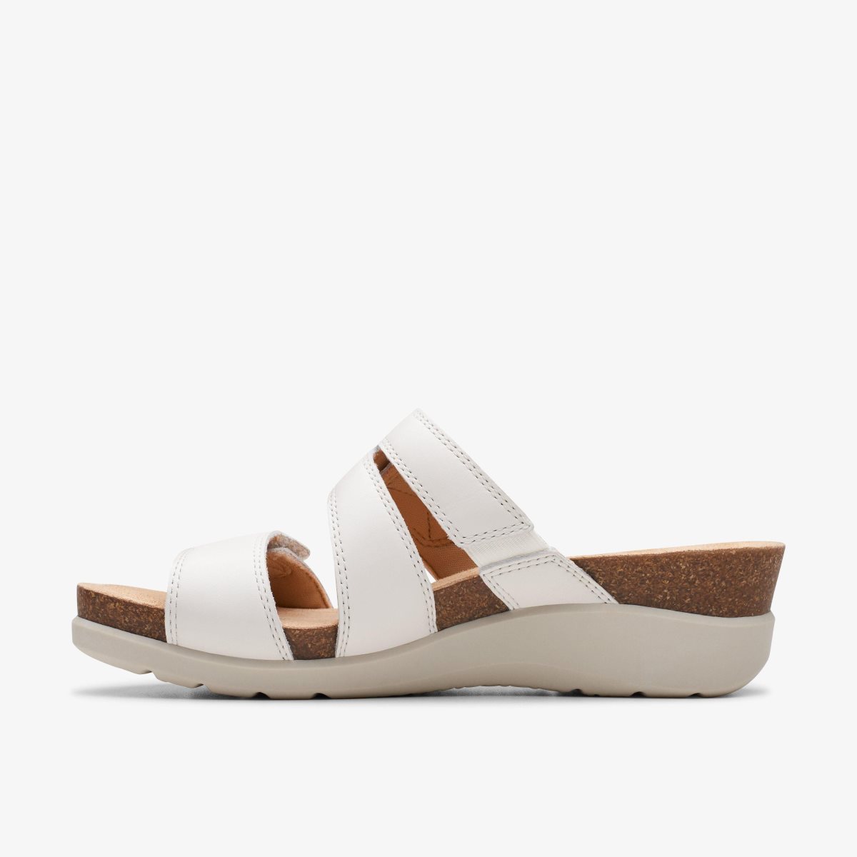 Sandalias Clarks Calenne Maye White Leather Mujer Blancas | UXQF-79861