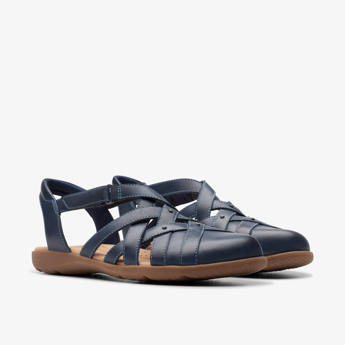 Sandalias Clarks Elizabelle Sea Navy Leather Mujer Azul Marino | SKJB-16254