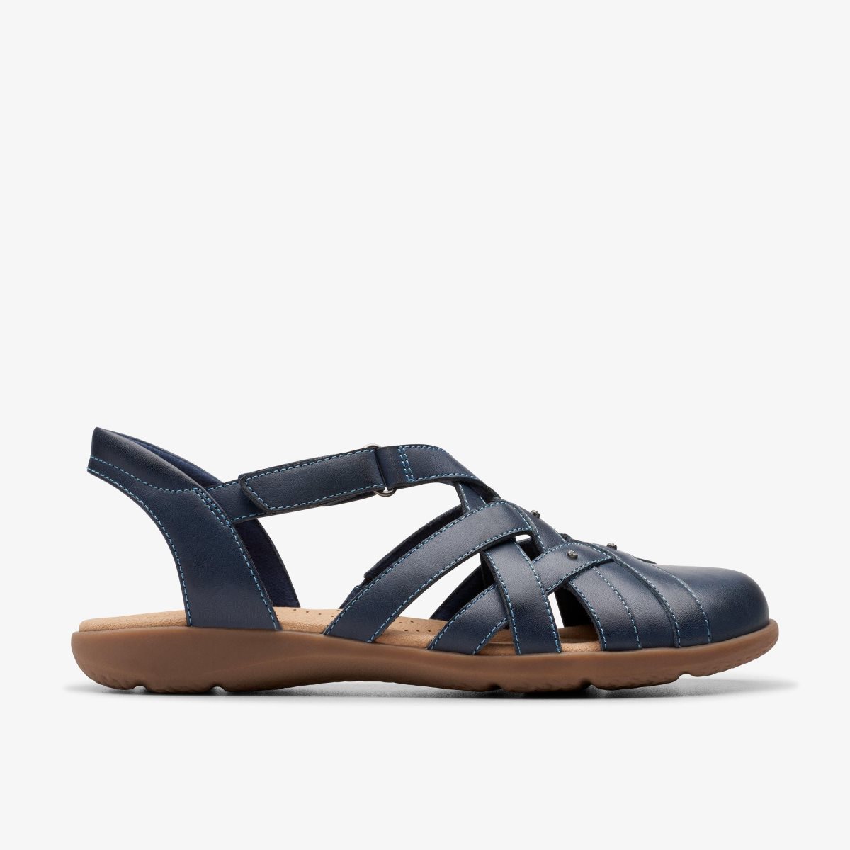 Sandalias Clarks Elizabelle Sea Navy Leather Mujer Azul Marino | SKJB-16254