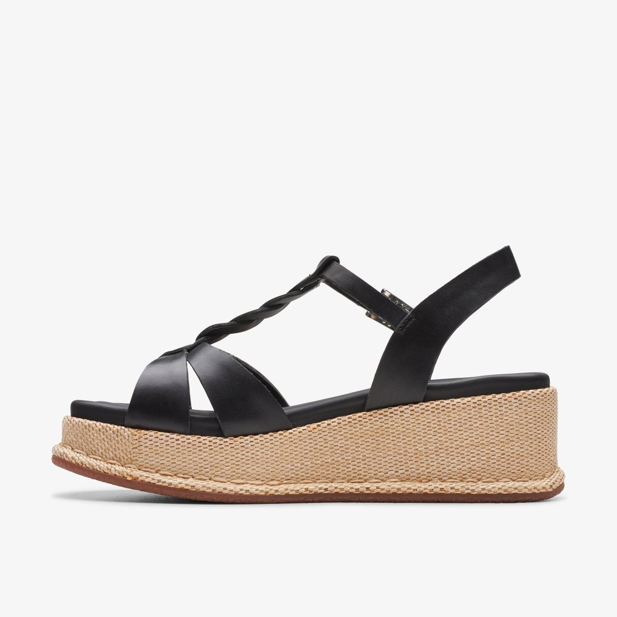 Sandalias Clarks KIMMEI TWIST Black Leather Mujer Negras | HPRW-10962