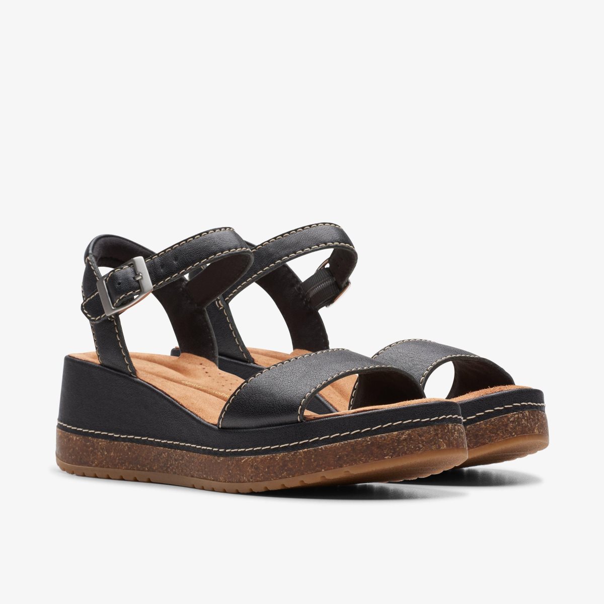 Sandalias Clarks Kassanda Lily Black Leather Mujer Negras | OIVP-58176