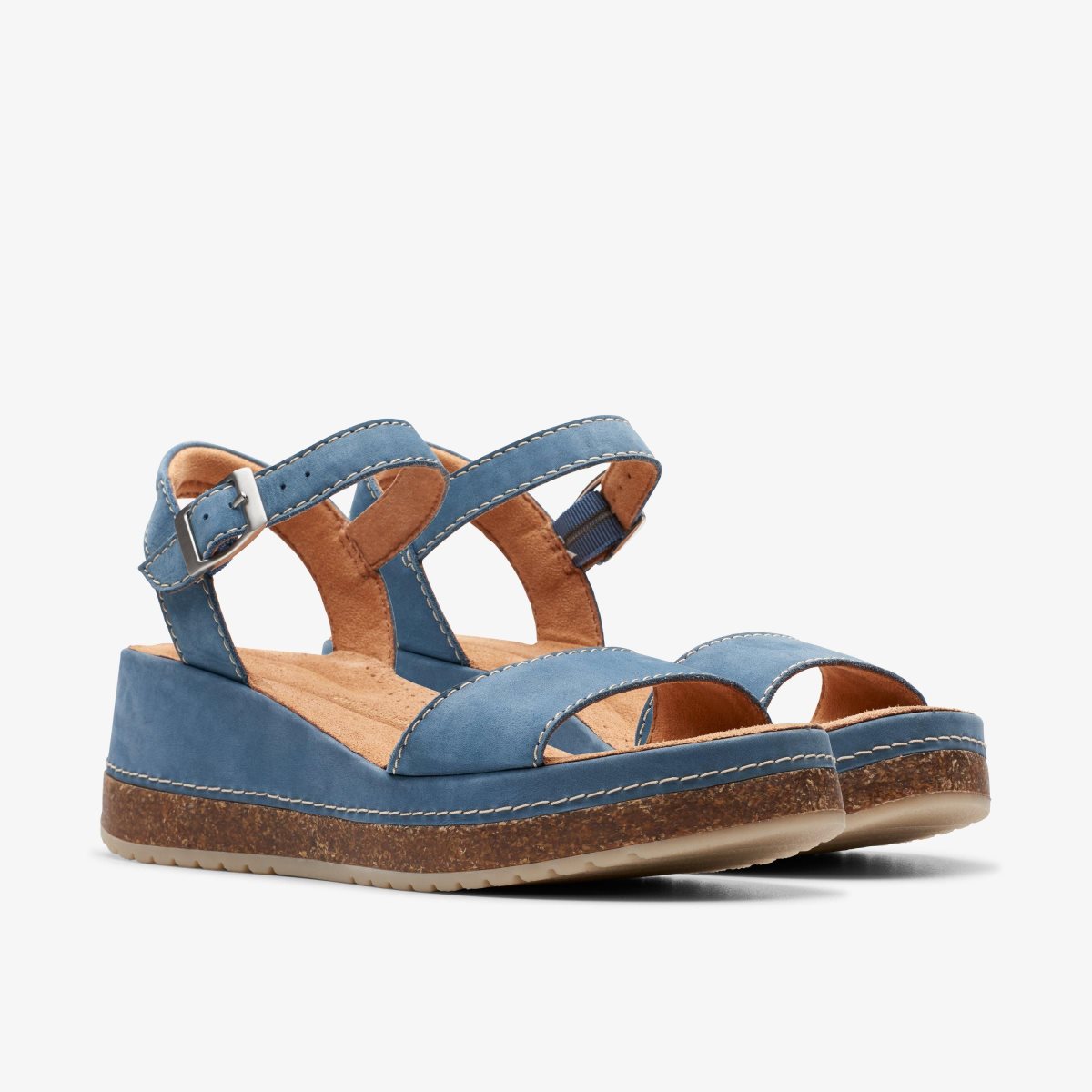 Sandalias Clarks Kassanda Lily Blue Nubuck Mujer Azules | WSCF-85710