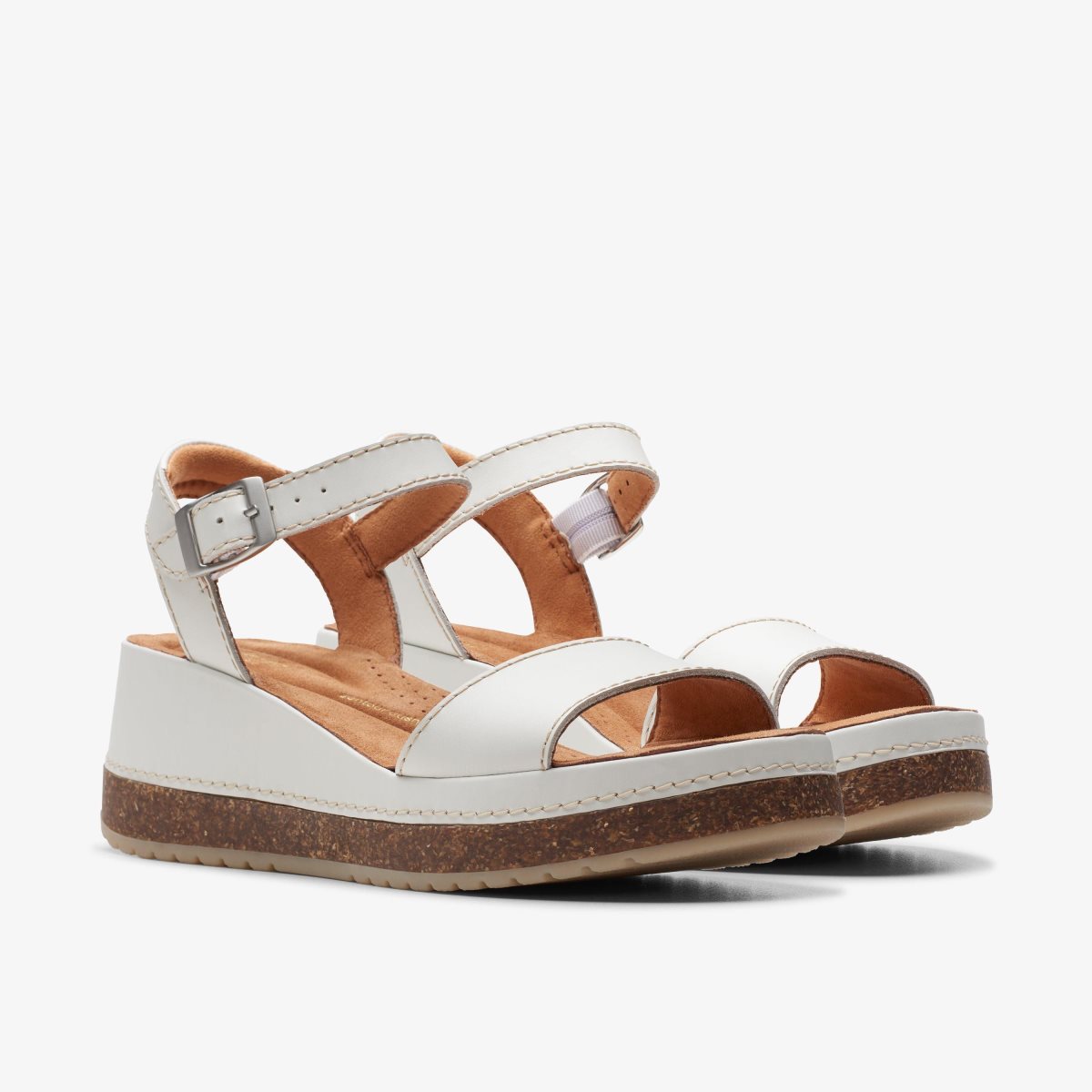 Sandalias Clarks Kassanda Lily Off White Leather Mujer Blancas | SIML-26910