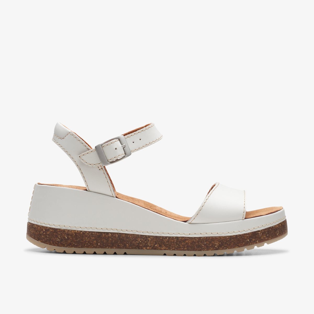 Sandalias Clarks Kassanda Lily Off White Leather Mujer Blancas | SIML-26910