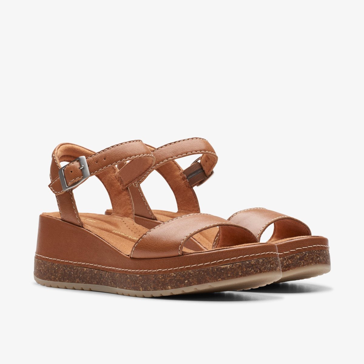 Sandalias Clarks Kassanda Lily Tan Leather Mujer Marrones | EQAP-87152