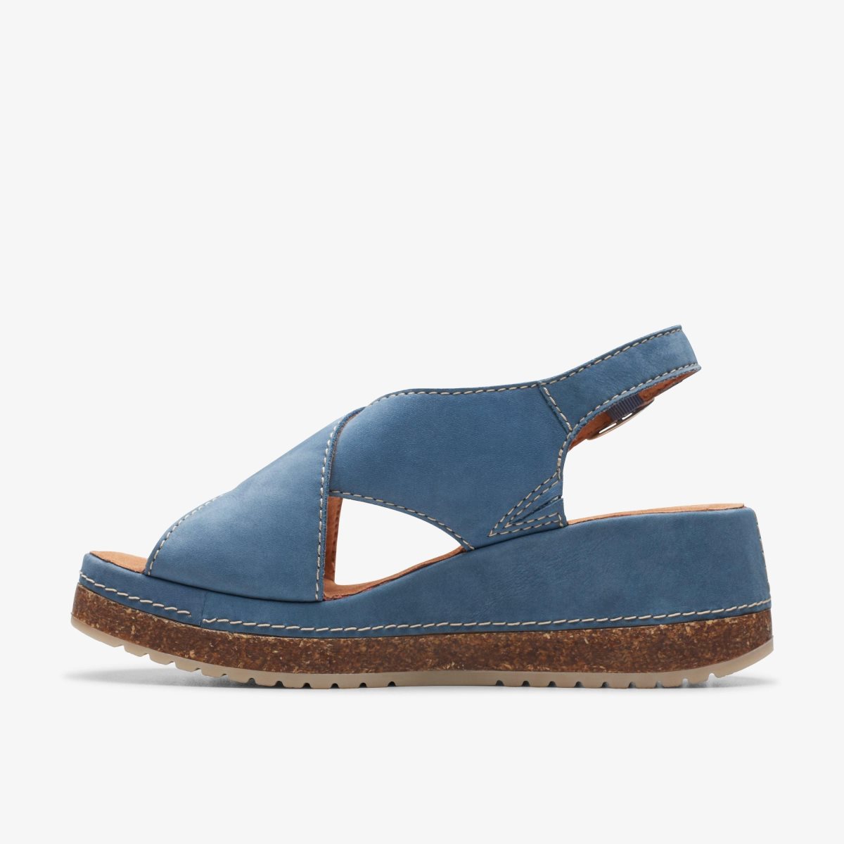 Sandalias Clarks Kassanda Step Blue Nubuck Mujer Azules | NDGE-31095