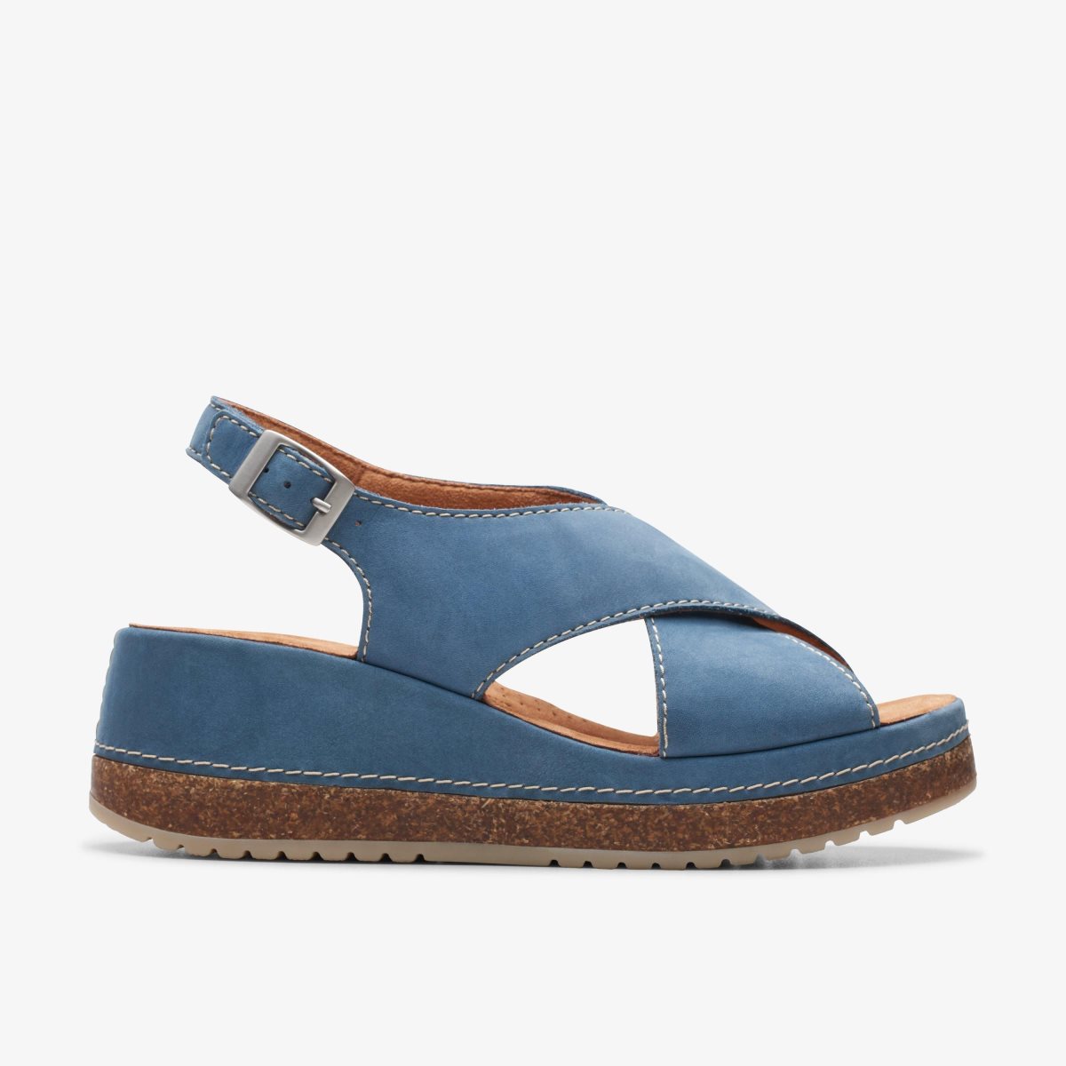 Sandalias Clarks Kassanda Step Blue Nubuck Mujer Azules | NDGE-31095