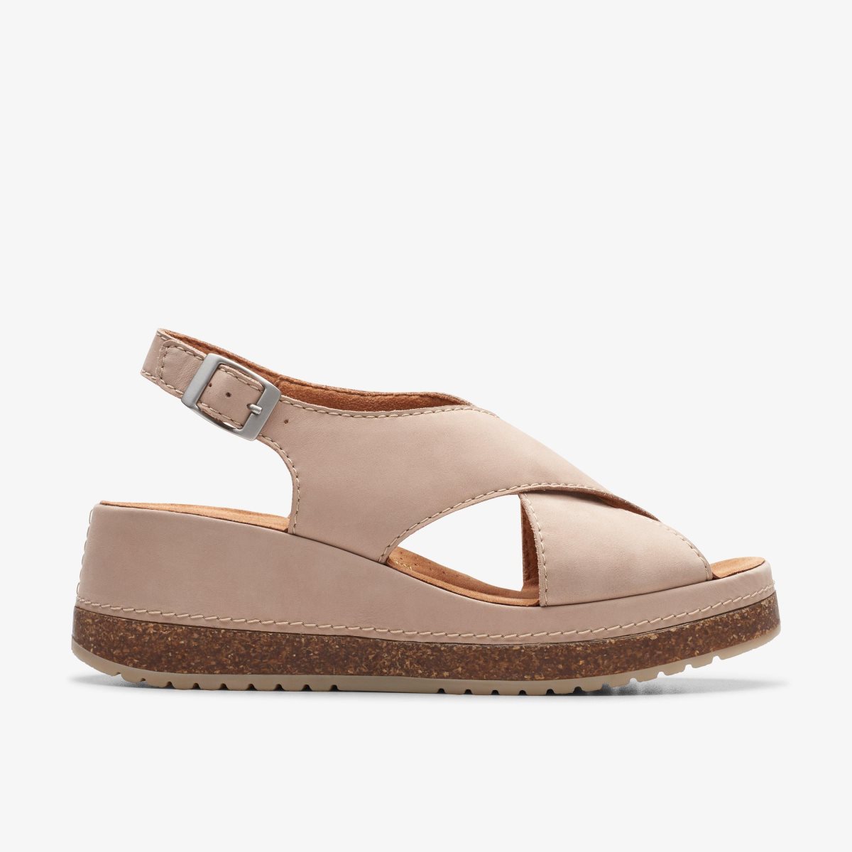 Sandalias Clarks Kassanda Step Sand Nubuck Mujer Marrones | HMRW-47891