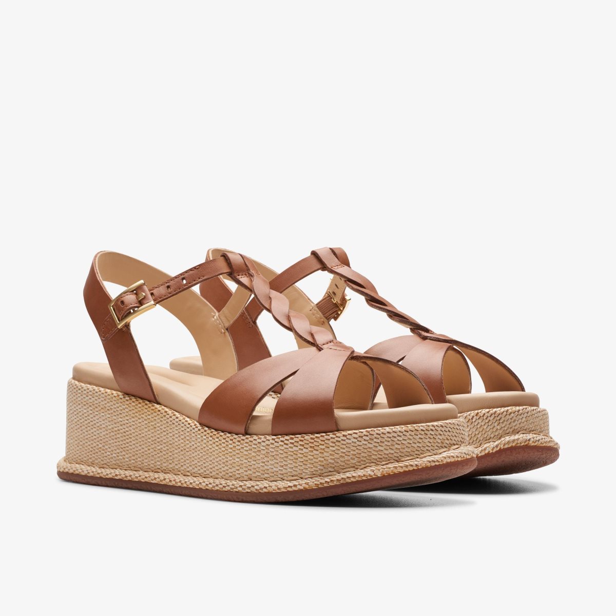 Sandalias Clarks Kimmei Twist Tan Leather Mujer Marrones | WPNS-09416