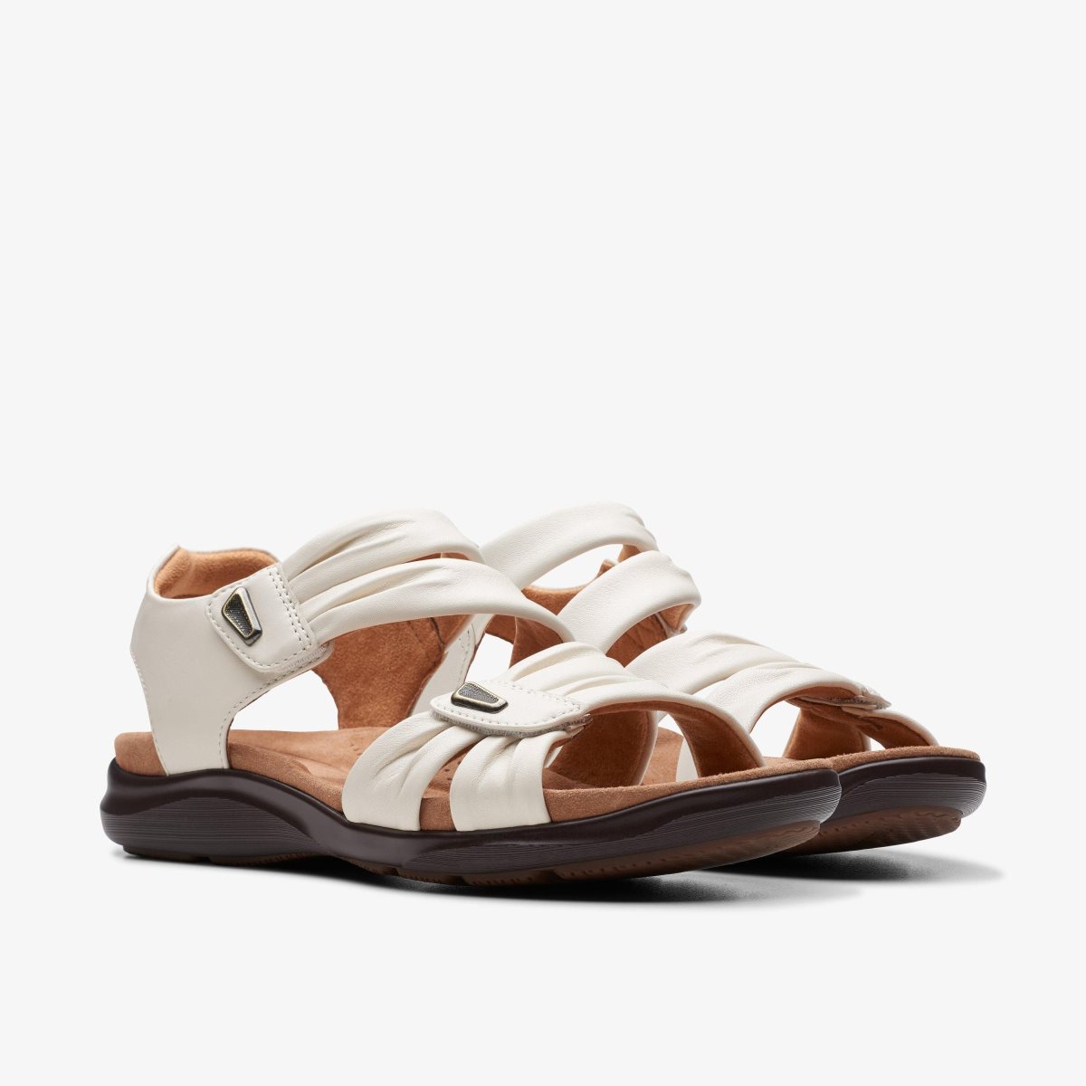 Sandalias Clarks Kitly Ave Off White Leather Mujer Blancas | TZJS-35019