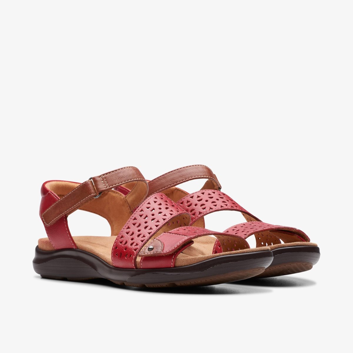 Sandalias Clarks Kitly Way Cherry Leather Mujer Rosas | ROUW-72648