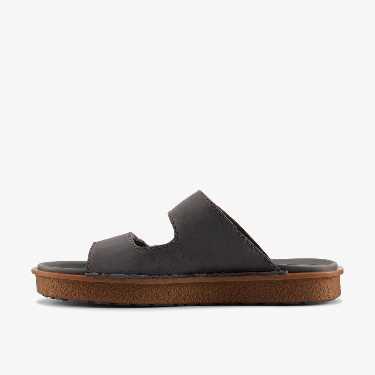 Sandalias Clarks Litton Strap Dark Grey Leather Hombre Gris Oscuro | XOUR-06847