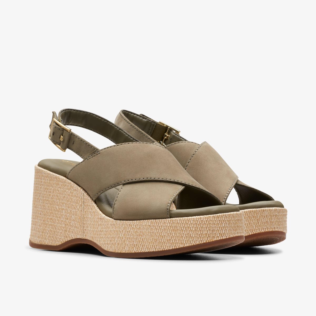 Sandalias Clarks Manon Wish Olive Nubuck Mujer Verde Oliva | MDXN-34815