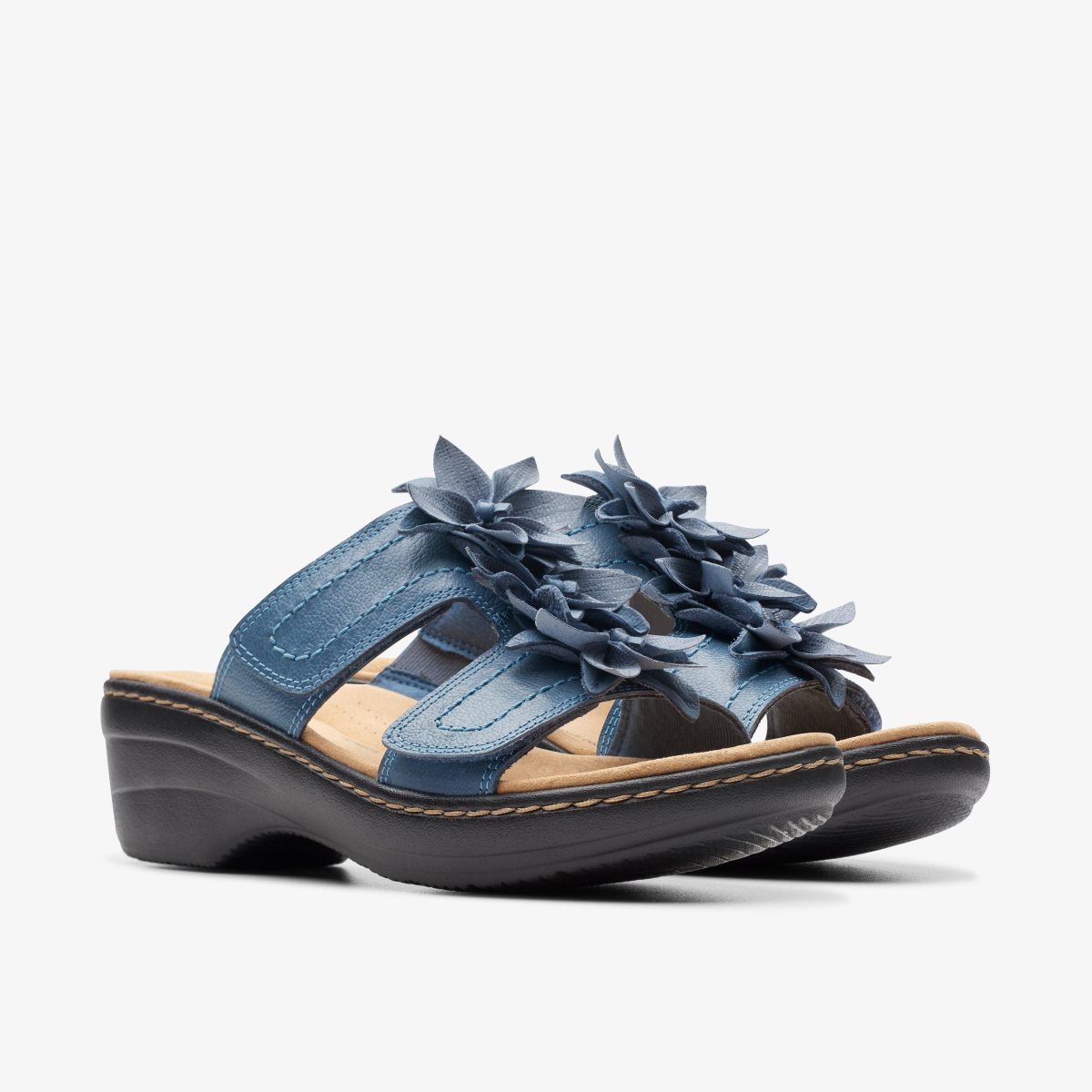 Sandalias Clarks Merliah Raelyn Blue Leather Mujer Azules | OEHV-69013