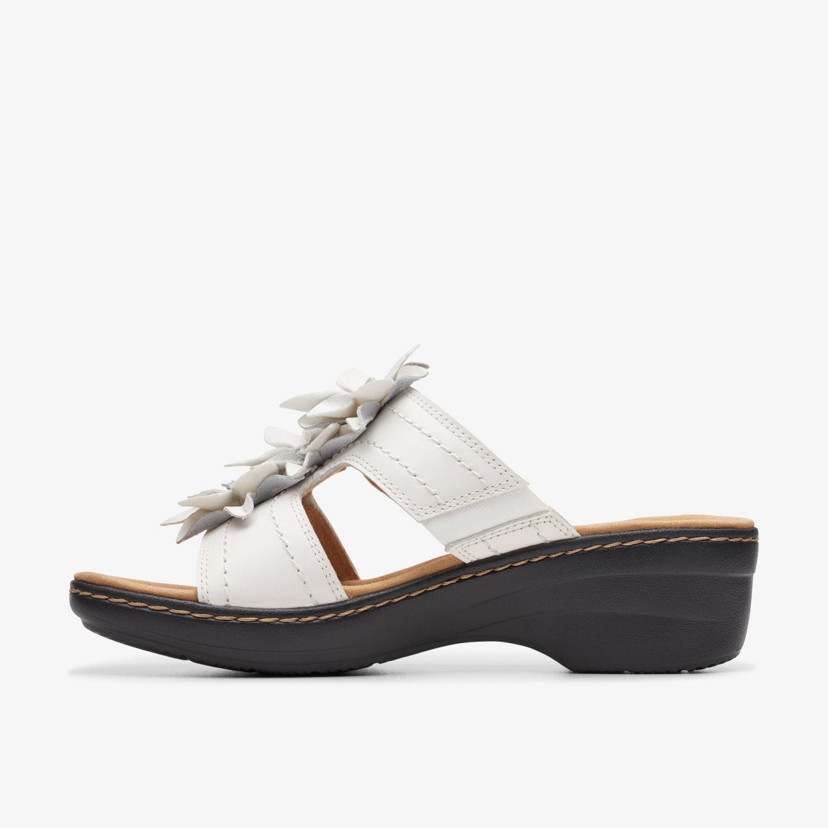 Sandalias Clarks Merliah Raelyn White Leather Mujer Blancas | VOZY-63512