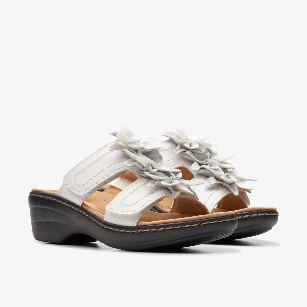 Sandalias Clarks Merliah Raelyn White Leather Mujer Blancas | VOZY-63512