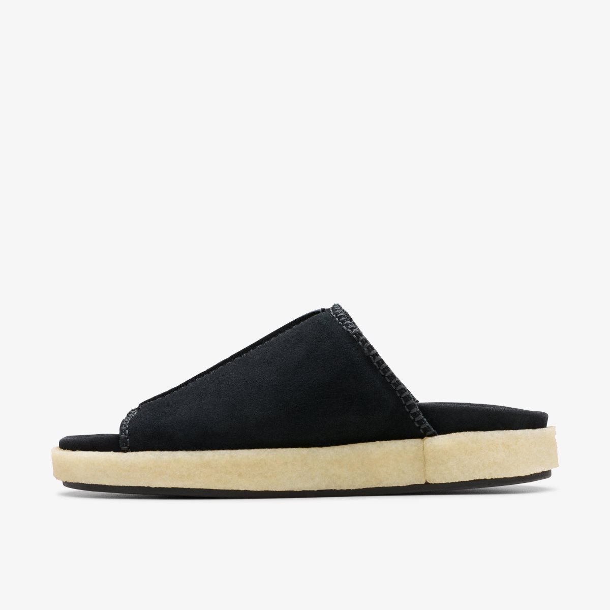 Sandalias Clarks Overleigh Chanclas Black Gamuza Hombre Negras | AETW-36978