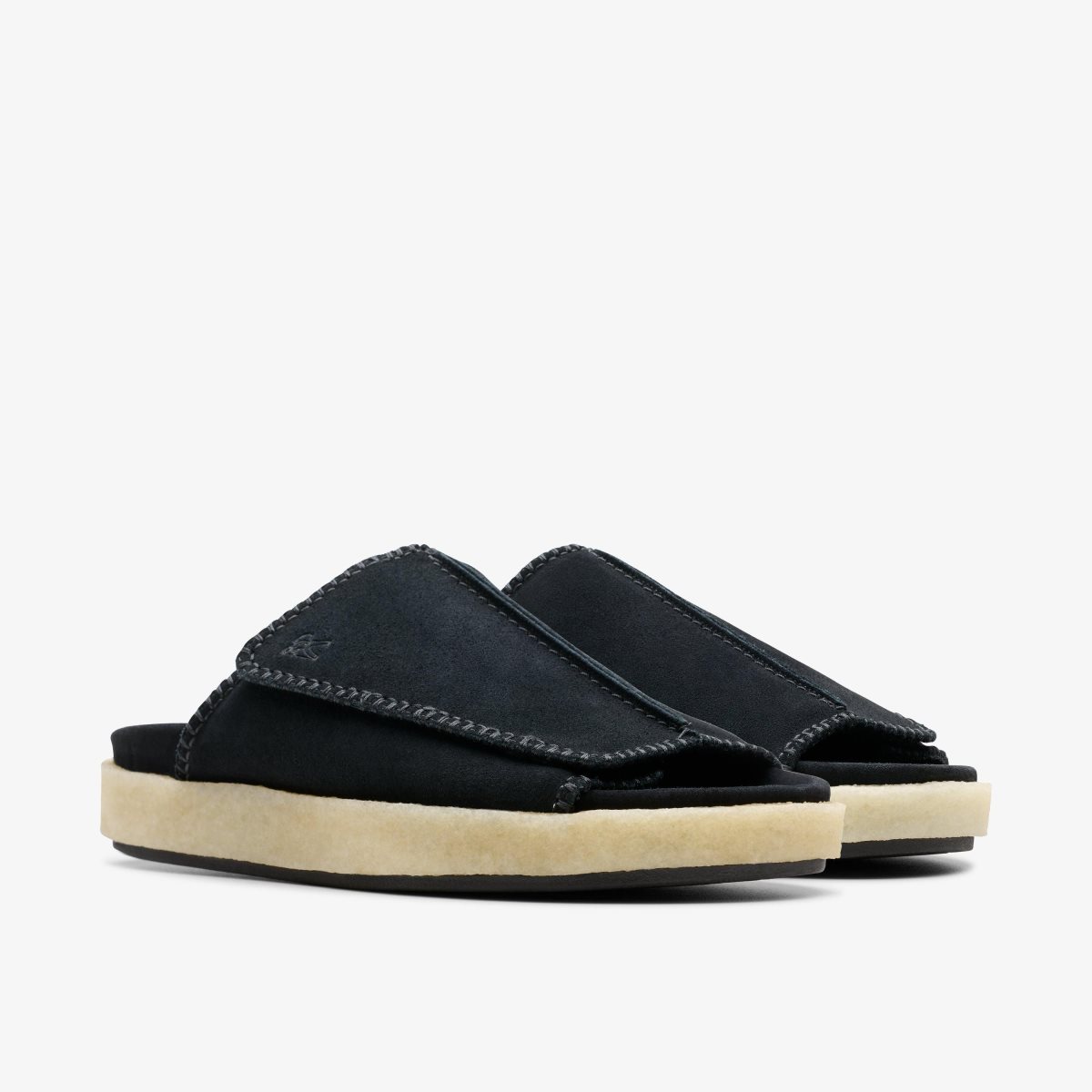 Sandalias Clarks Overleigh Chanclas Black Gamuza Hombre Negras | AETW-36978