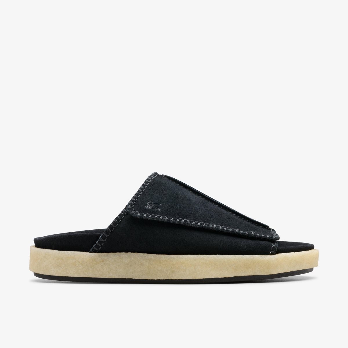 Sandalias Clarks Overleigh Chanclas Black Gamuza Hombre Negras | AETW-36978