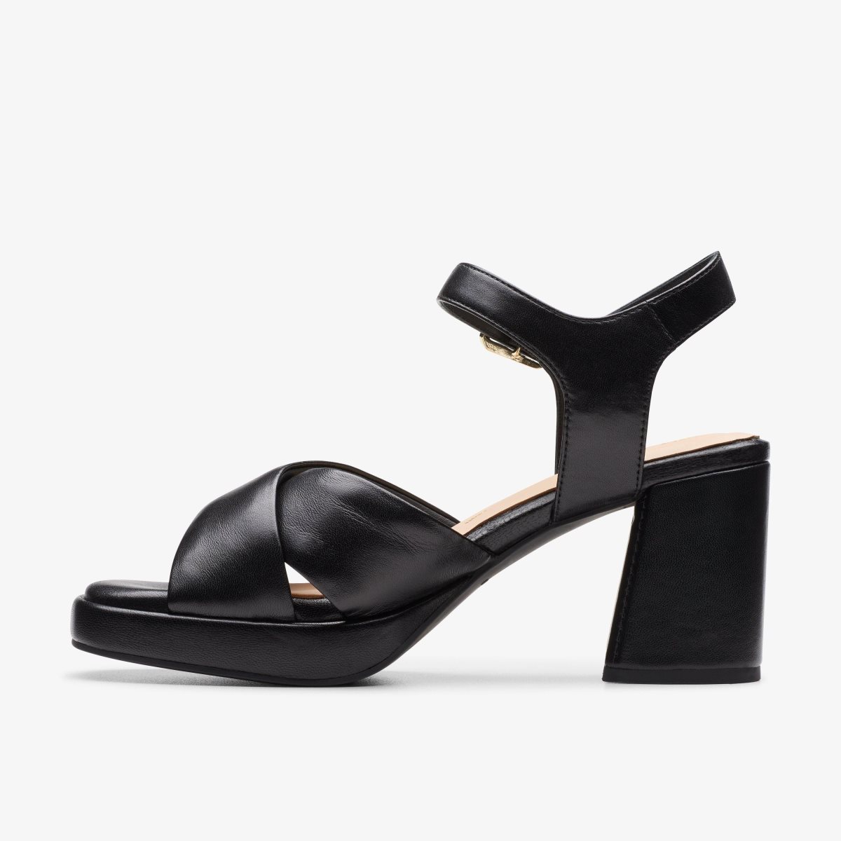 Sandalias Clarks Ritzy 75 Rae Black Leather Mujer Negras | YXLH-51869