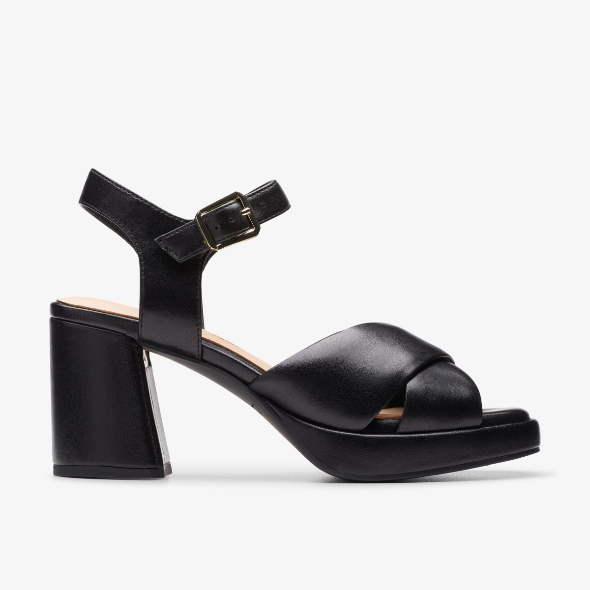 Sandalias Clarks Ritzy 75 Rae Black Leather Mujer Negras | YXLH-51869