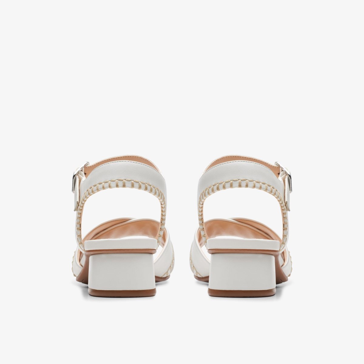 Sandalias Clarks Serina 35 Cross Off White Leather Mujer Blancas | JFVR-81632