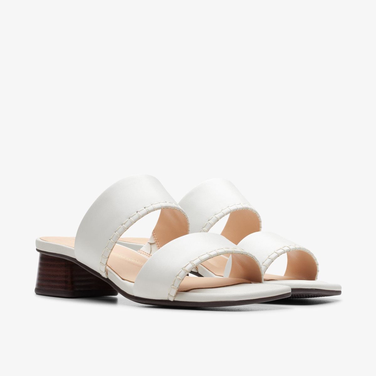 Sandalias Clarks Serina 35 Mule Off White Leather Mujer Blancas | OMNX-30659