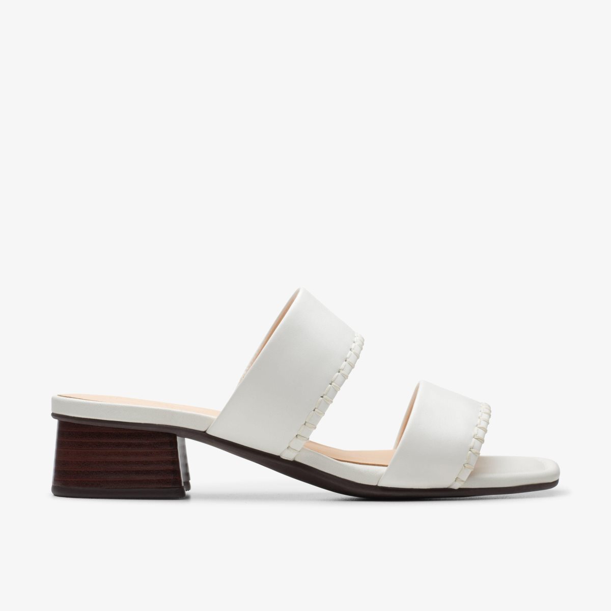 Sandalias Clarks Serina 35 Mule Off White Leather Mujer Blancas | OMNX-30659