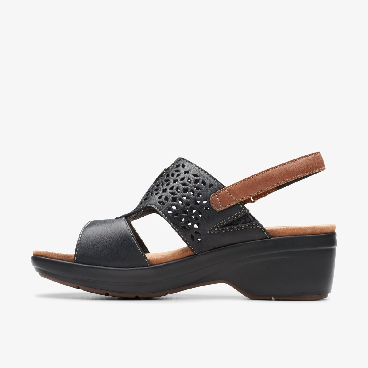 Sandalias Clarks Tuleah Sun Black Leather Mujer Negras | KCEL-15063