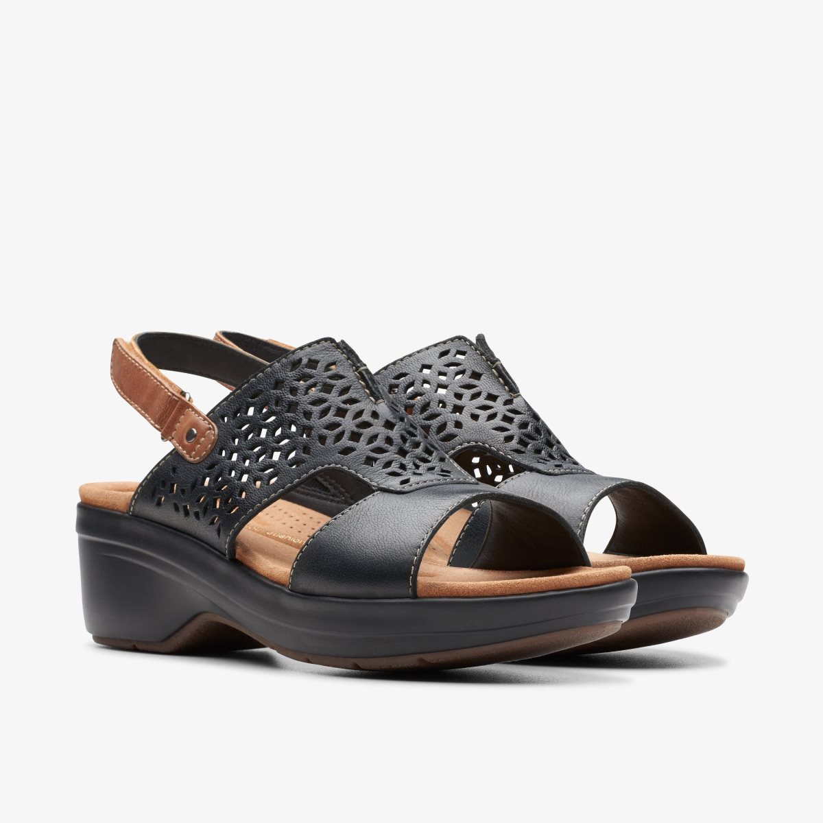 Sandalias Clarks Tuleah Sun Black Leather Mujer Negras | KCEL-15063