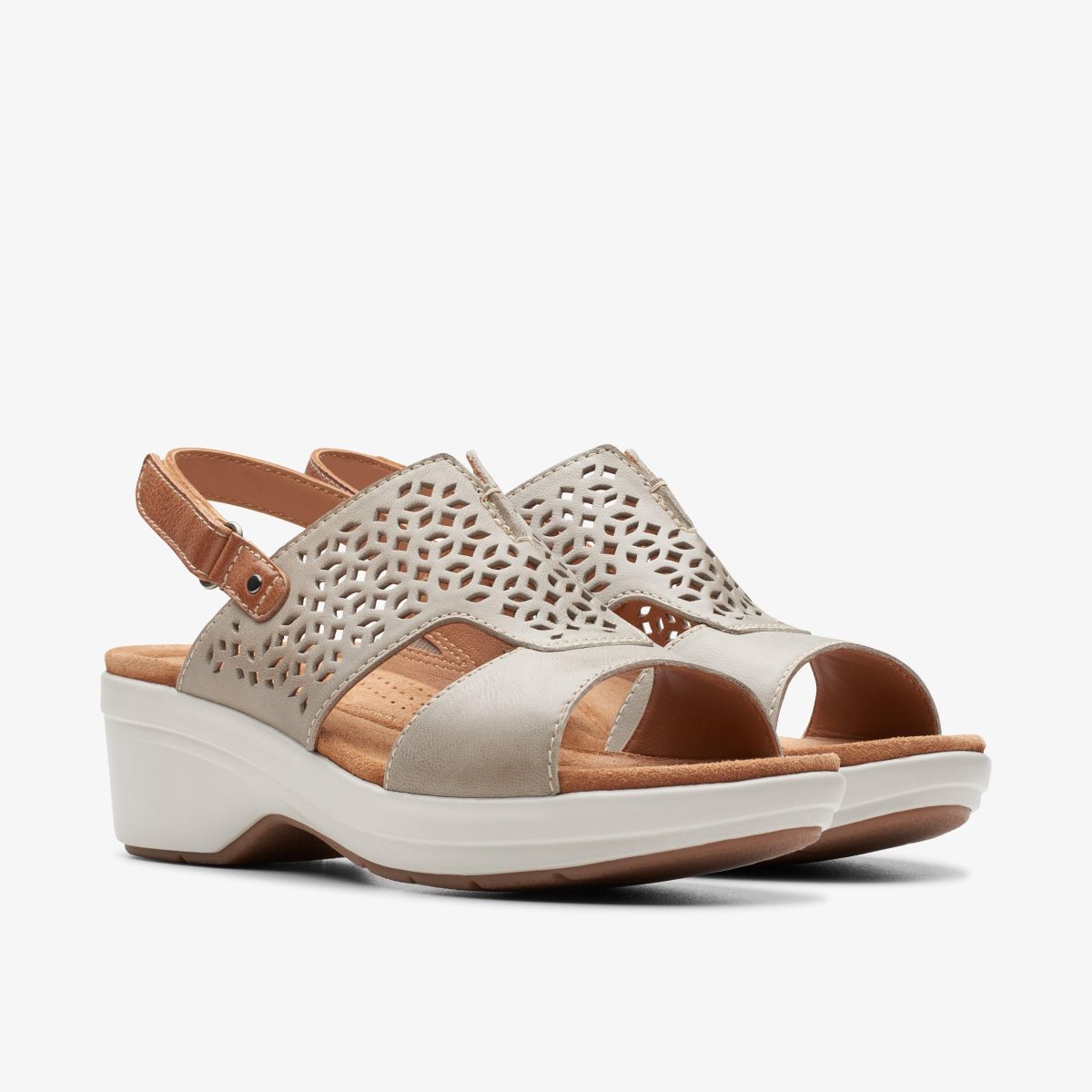 Sandalias Clarks Tuleah Sun Stone Leather Mujer Gris | FSBG-06478