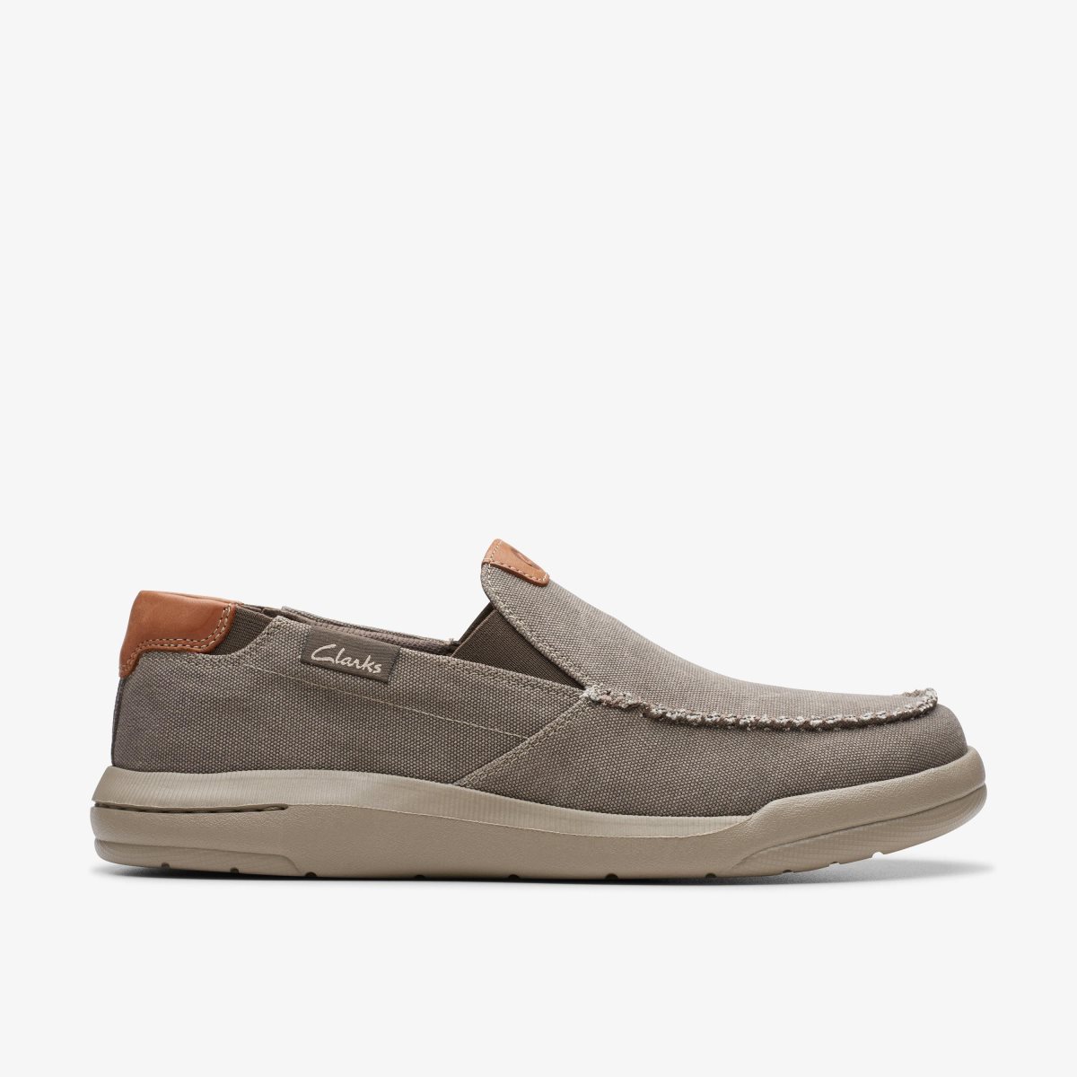 Slip On & Loafers Clarks Driftlite Step Taupe Canvas Hombre Gris Marrones | SZJO-14082