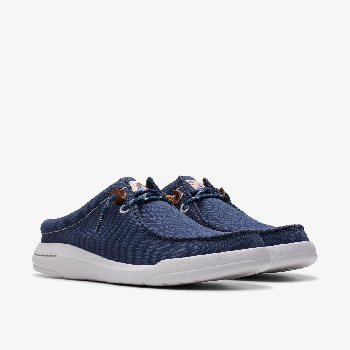 Slip On & Loafers Clarks Driftlite Surf Navy Canvas Hombre Azul Marino | QMZU-34257