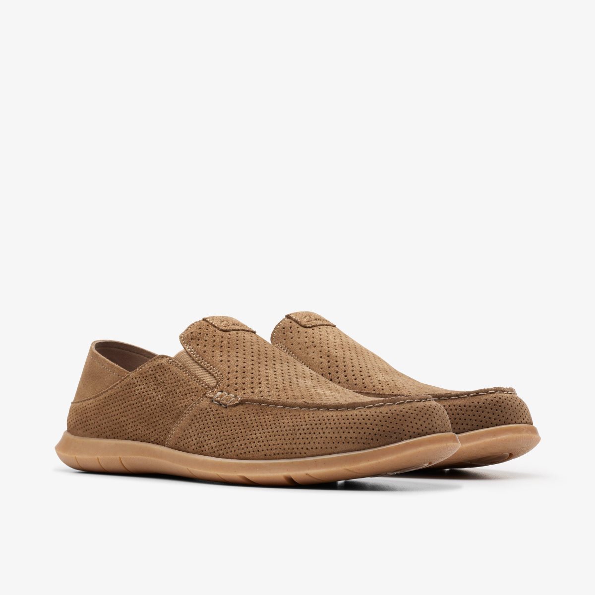 Slip On & Loafers Clarks Flexway Easy Light Tan Suede Hombre Marrones Claro | FKWP-65798