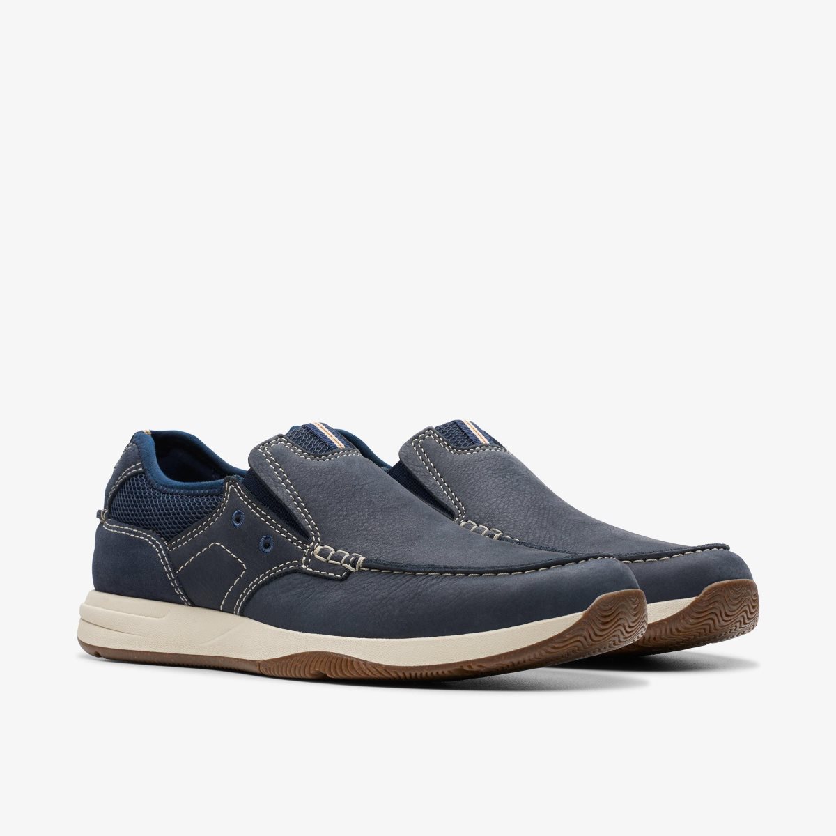 Slip On & Loafers Clarks Sailview Step Navy Nubuck Hombre Azul Marino | XMBG-60293