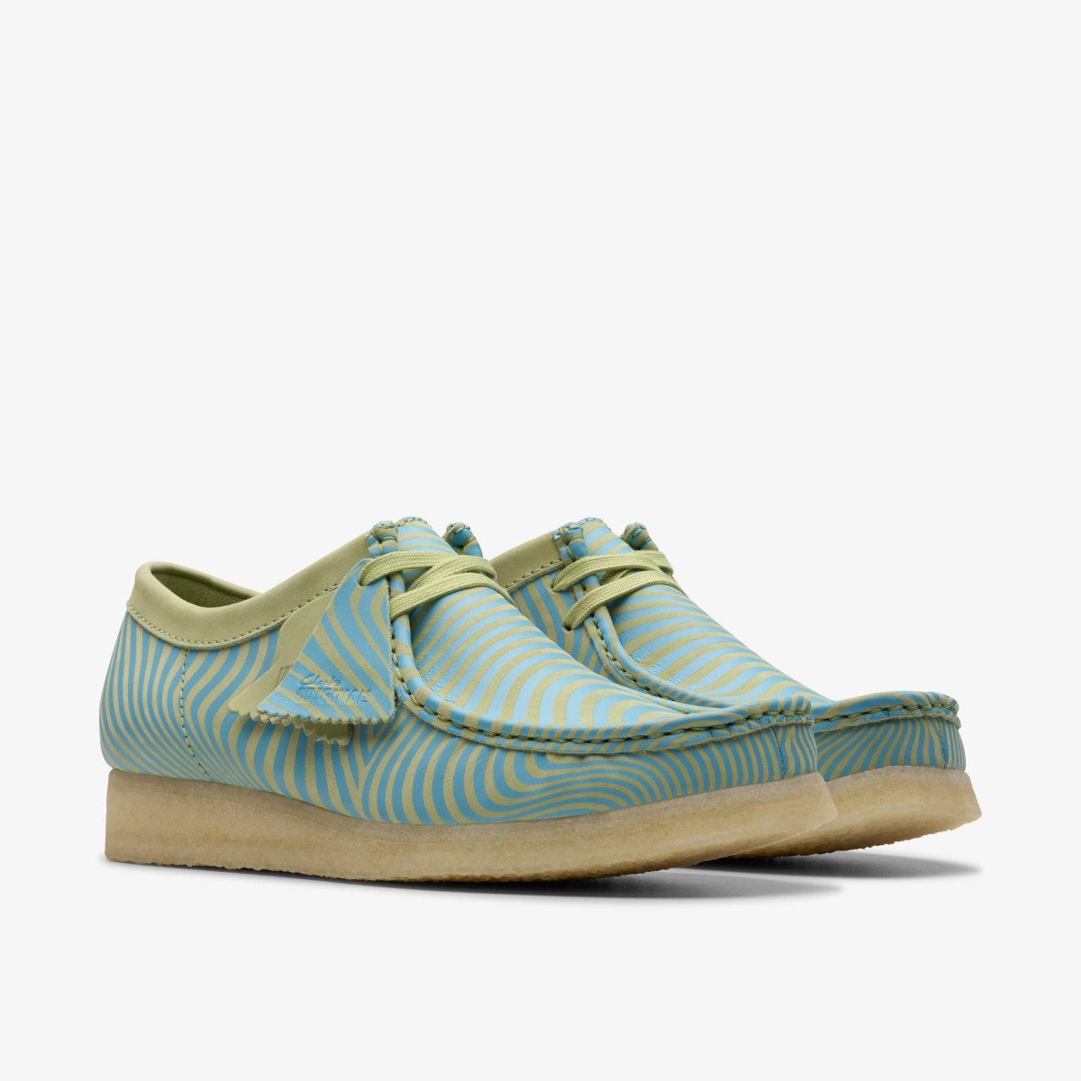 Wallabees Clarks Wallabee Blue/Lime Print Hombre Azules Verde Claro | AQOS-58719