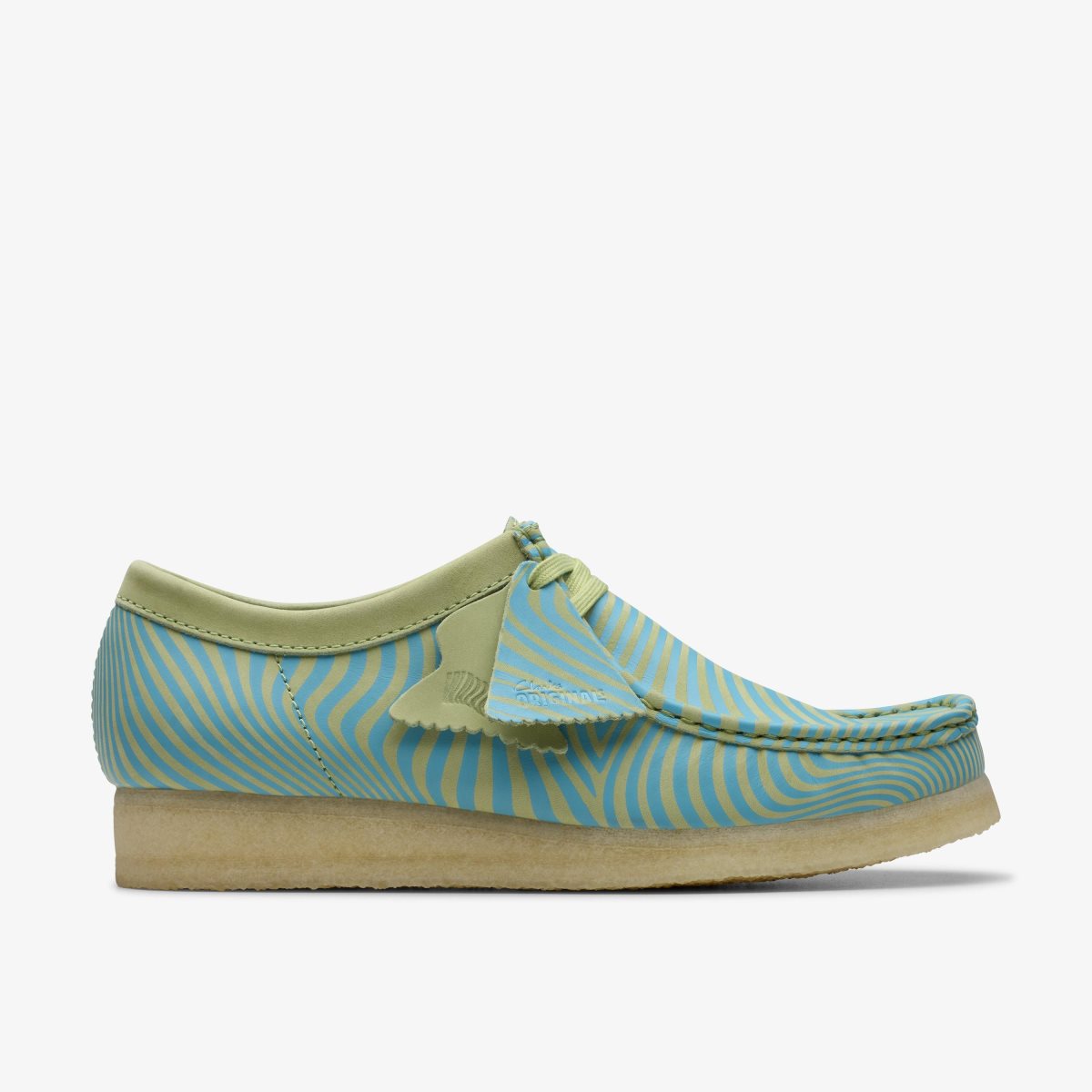 Wallabees Clarks Wallabee Blue/Lime Print Hombre Azules Verde Claro | AQOS-58719