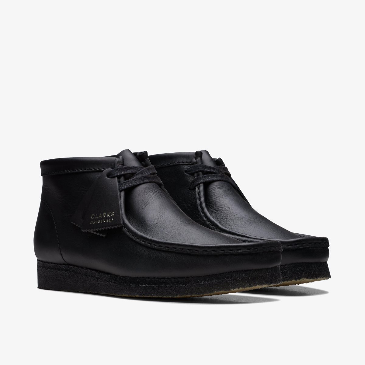 Wallabees Clarks Wallabee Boot Black Leather Hombre Negras | CINH-63207