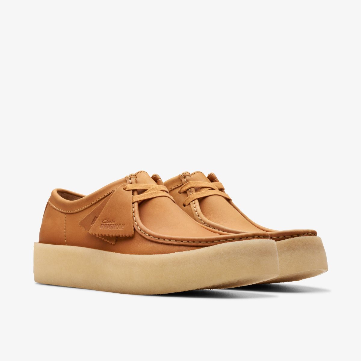 Wallabees Clarks Wallabee Cup Mid Tan Leather Hombre Marrones | DNBA-06182