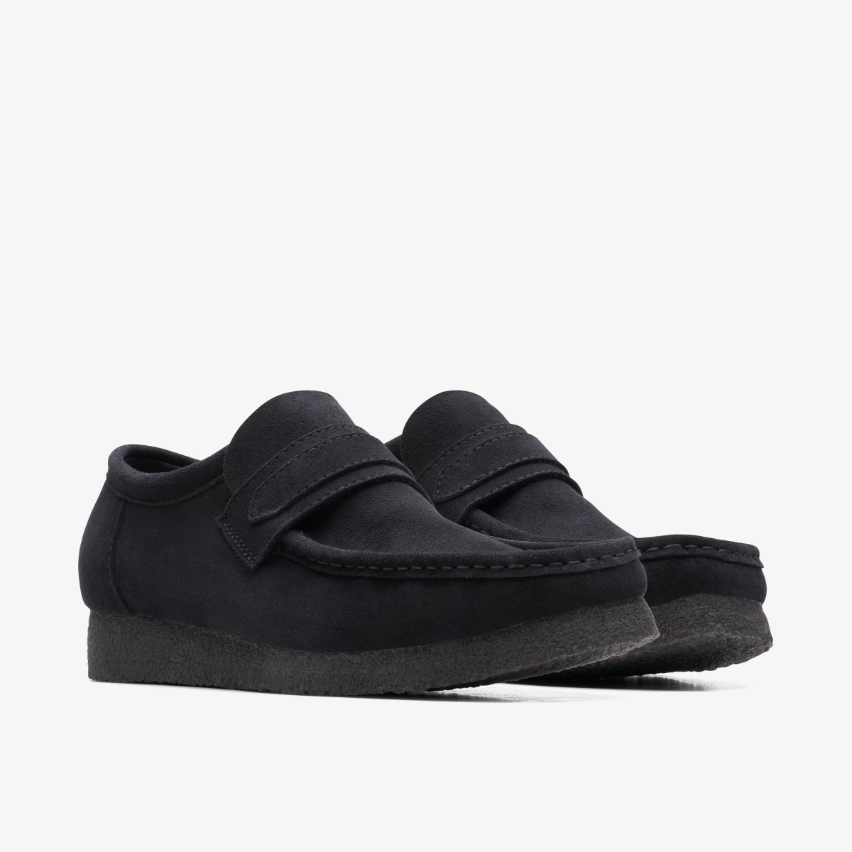 Wallabees Clarks Wallabee Loafer Black Suede Hombre Negras | BQAG-69128