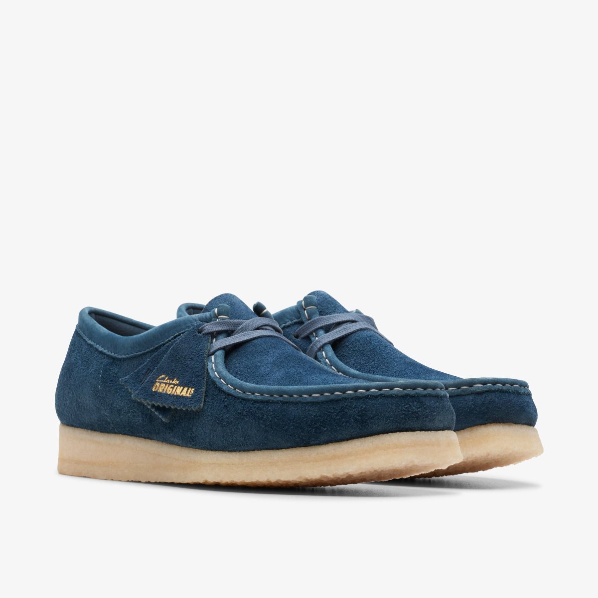 Wallabees Clarks Wallabee Navy/Teal Suede Hombre Azul Marino Turquesa | QHTS-69302