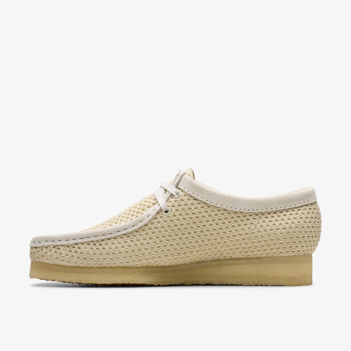 Wallabees Clarks Wallabee Off White Mesh Hombre Blancas | KVRN-45370