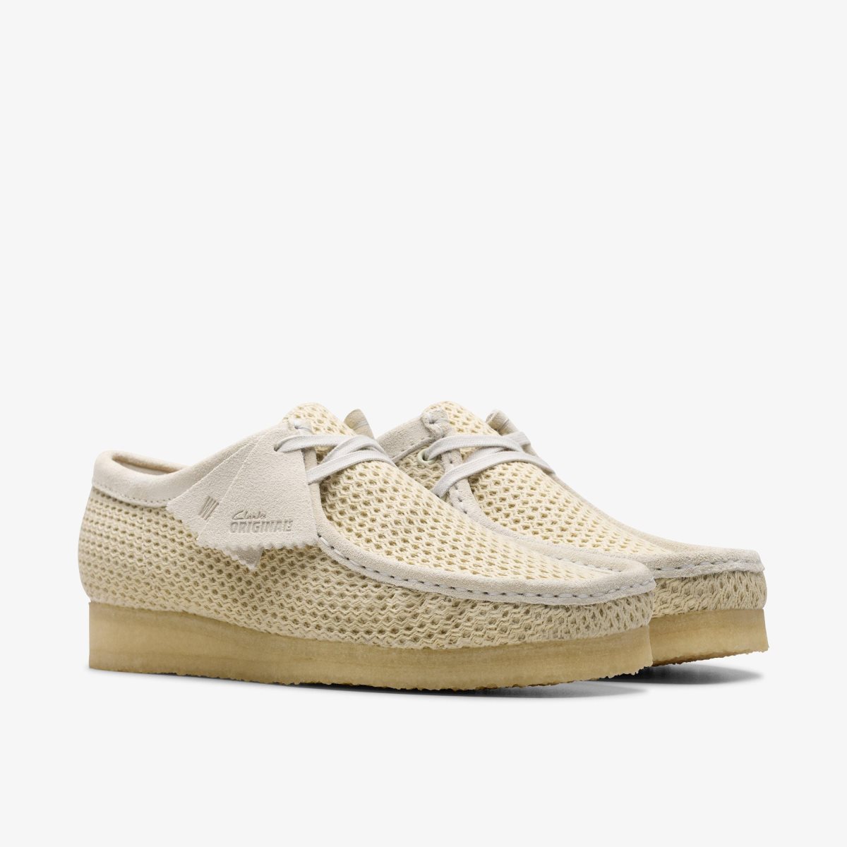 Wallabees Clarks Wallabee Off White Mesh Hombre Blancas | KVRN-45370