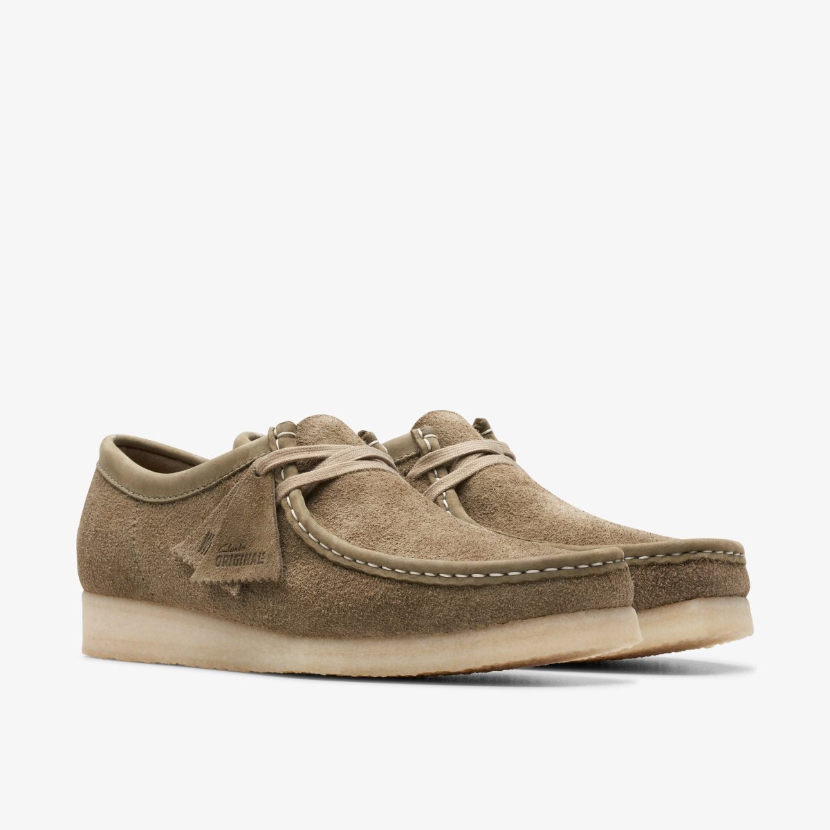 Wallabees Clarks Wallabee Pale Khaki Suede Hombre Kaki | BNIP-56417