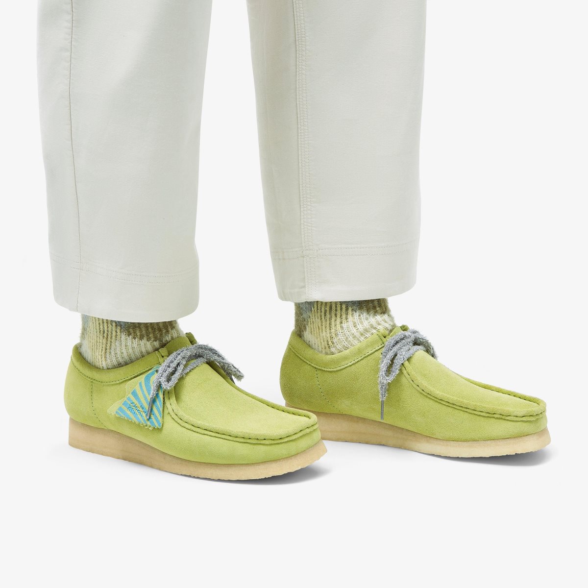 Wallabees Clarks Wallabee Pale Lime Suede Hombre undefined | WXZA-37519